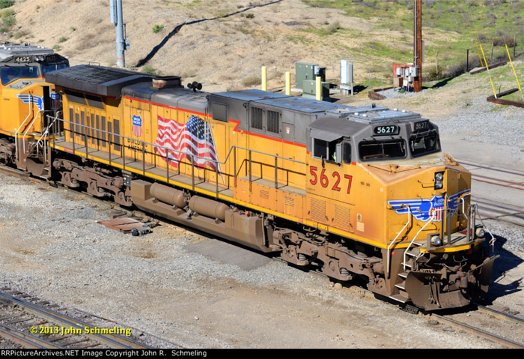 UP 5627 (AC4400CW) at West Colton CA.  1/30/2013